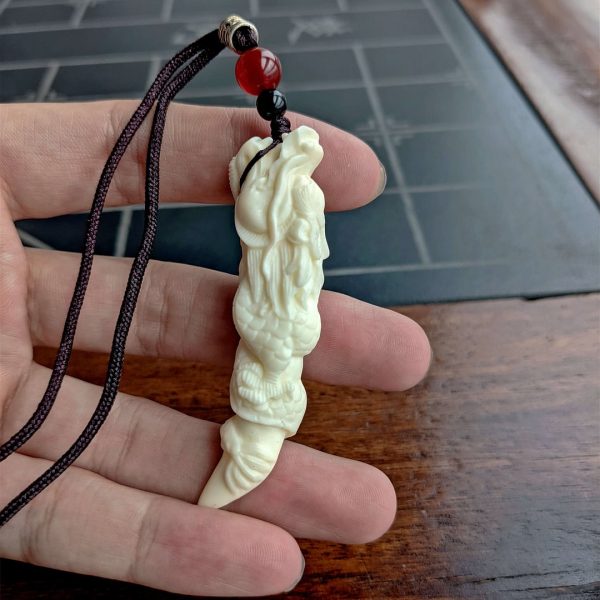 TAGUA jewelry carved plant ivory pendant is white dragon ivory TAGUA Necklaces, Ivory Nuts, Carving Crafts, Fashion Pendants Great Gifts for Boyfriends - Image 5