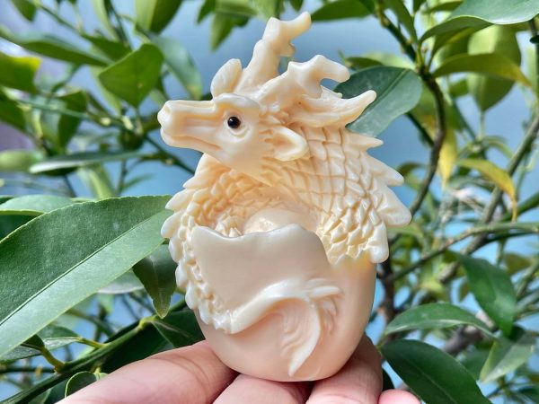 Tagua jewelry|Natural Hand Carved Tagua Nut dragon|carved dragon - Image 4