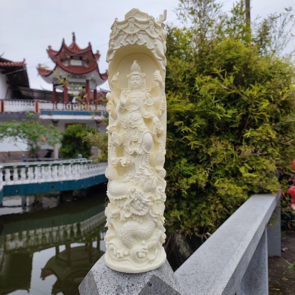 Tagua nut |Ivory Carved Avalokitesvara|carved pagoda