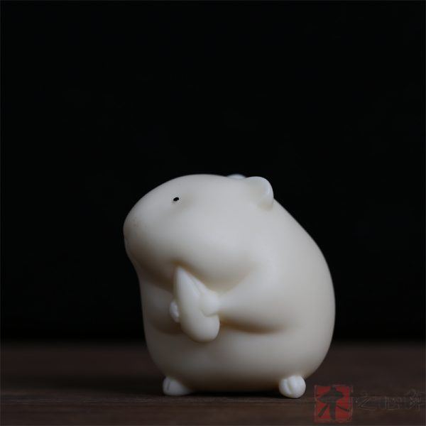 Tagua Nut Carved Hamster - Handcrafted Ivory Nut - Image 2