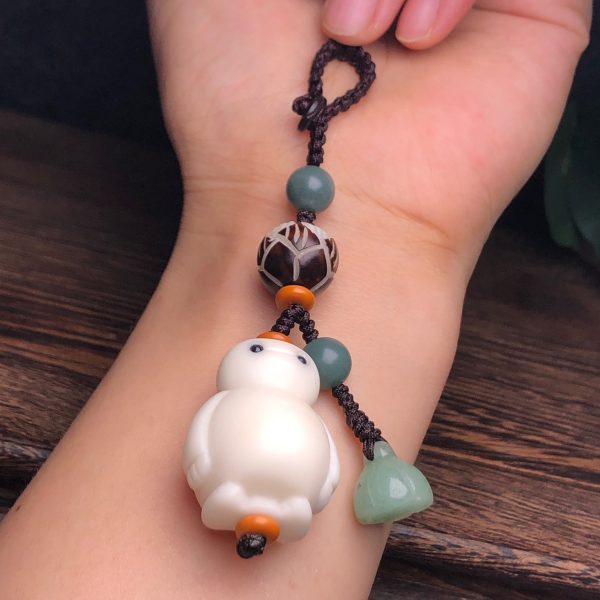 Tagua-carved Baymax Keychain - Image 2