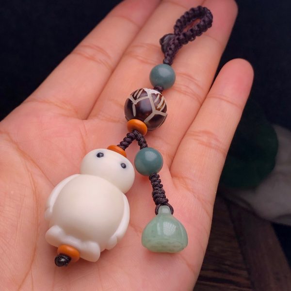 Tagua-carved Baymax Keychain