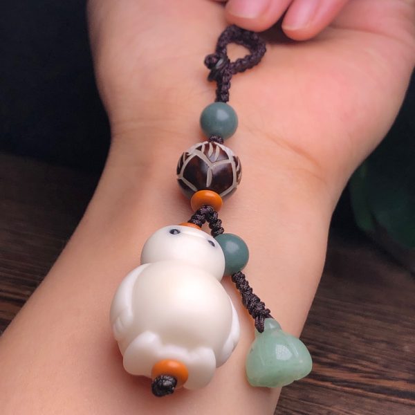 Tagua-carved Baymax Keychain - Image 3